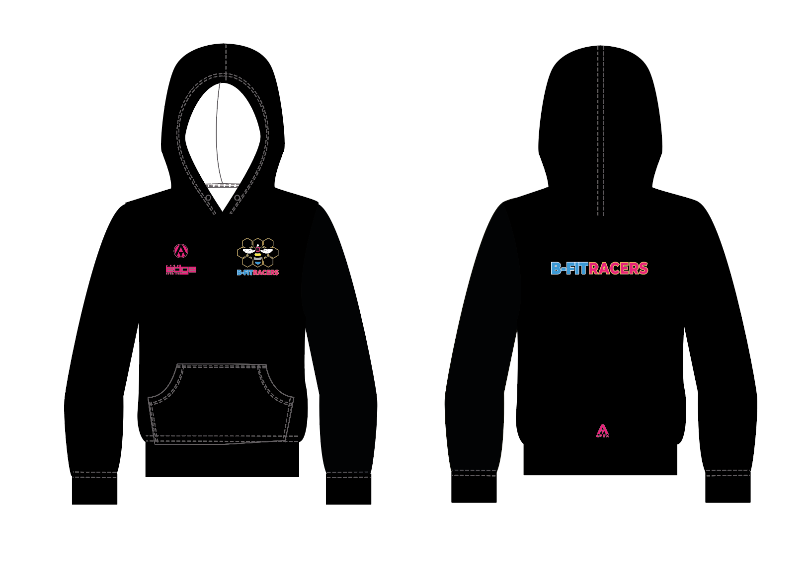 BFIT PRO FULL CUSTOM HOODIE - BLACK