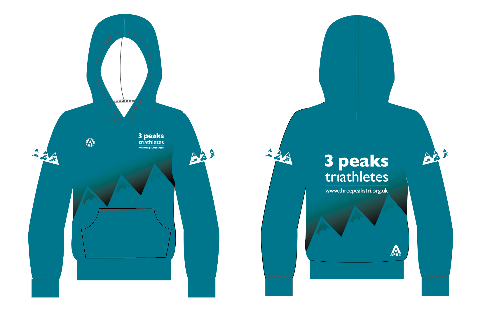 3 PEAKS TRI PRO FULL CUSTOM HOODIE