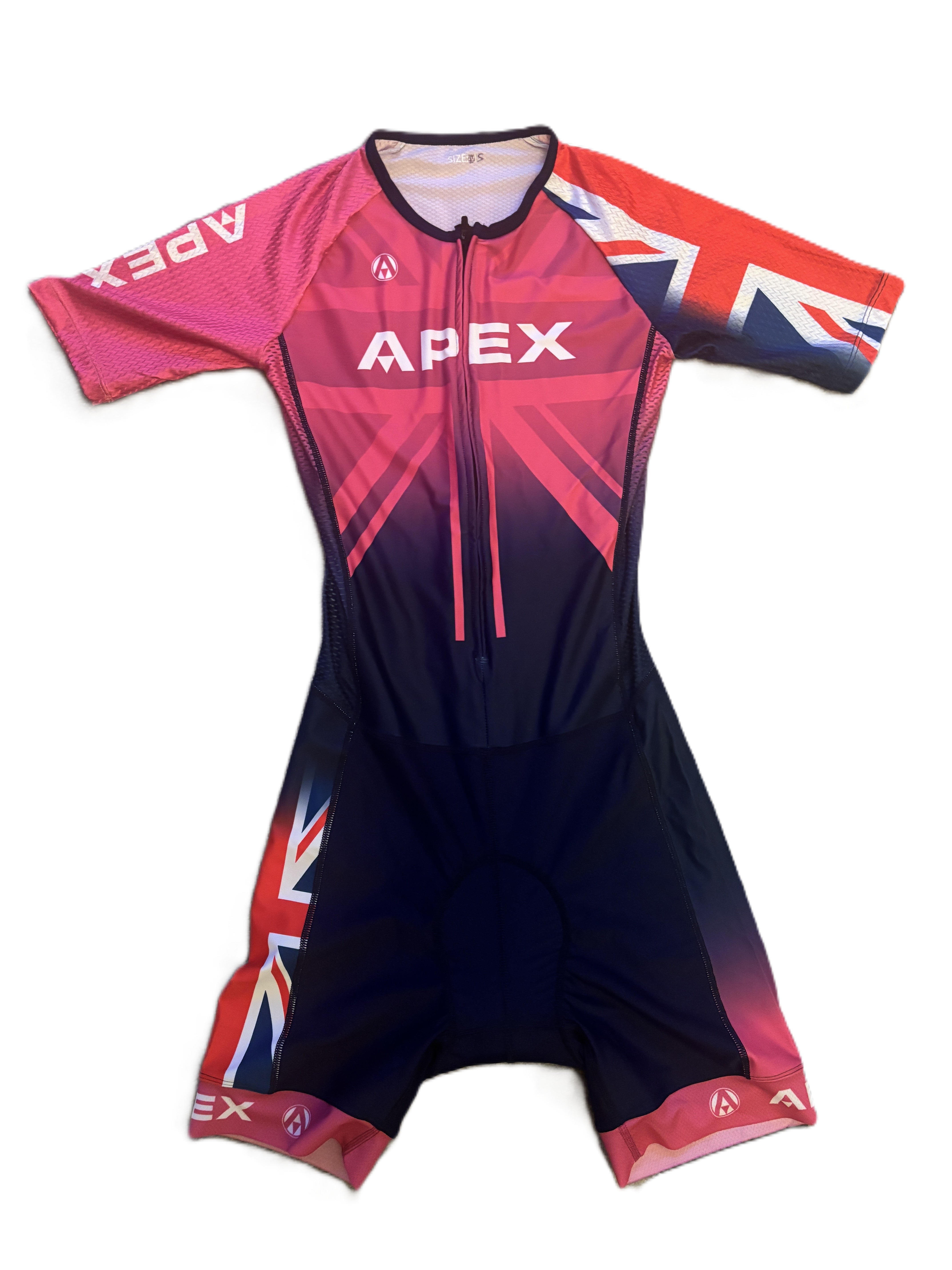 SMALL WOMENS - ELITE SPEED TRI SUIT - PINK/BLUE/WHITE/RED(XY)