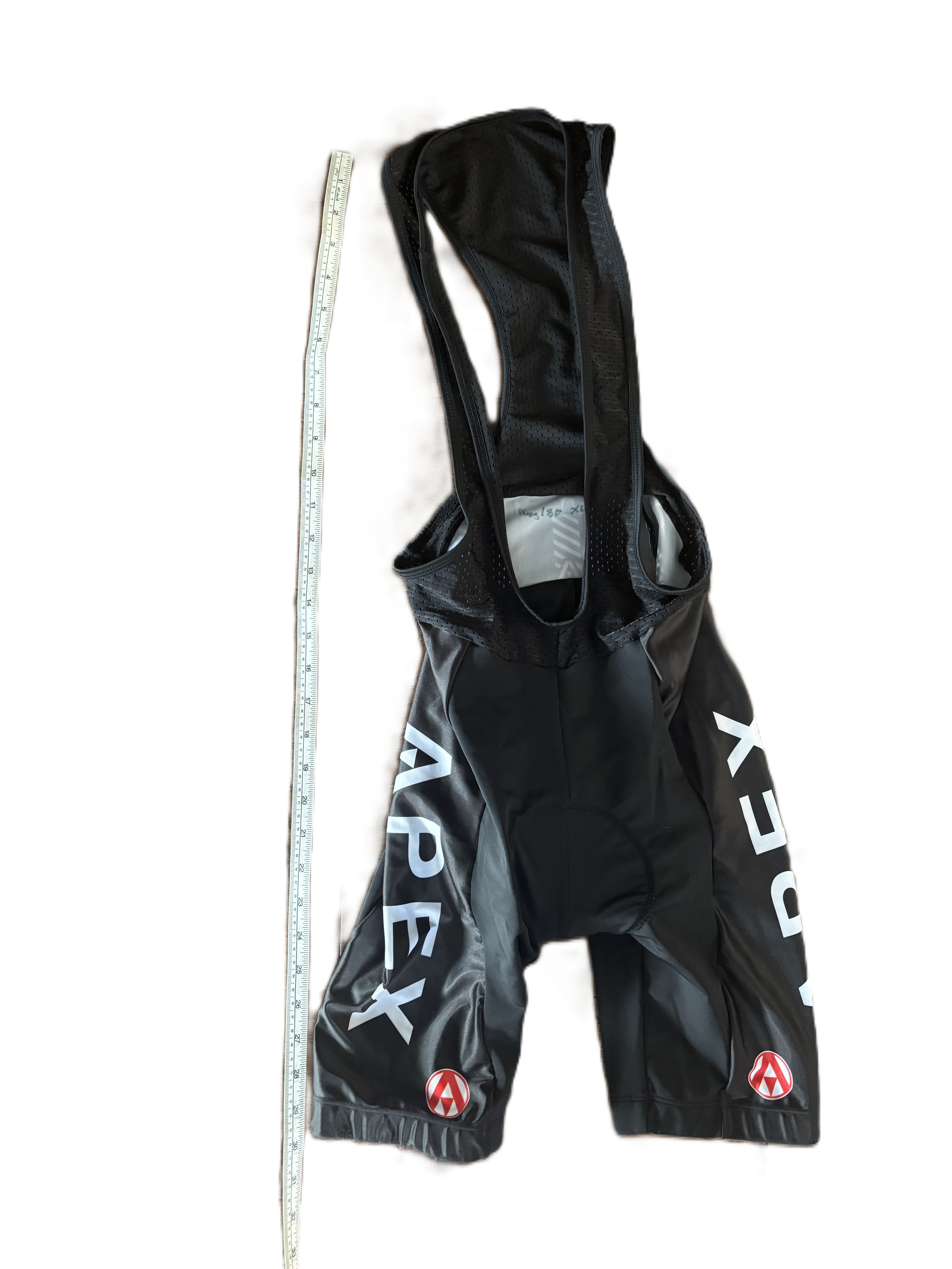 KIDS 180 (XL) - TEAM BIB SHORTS - APEX BLACK/WHITE (XY)