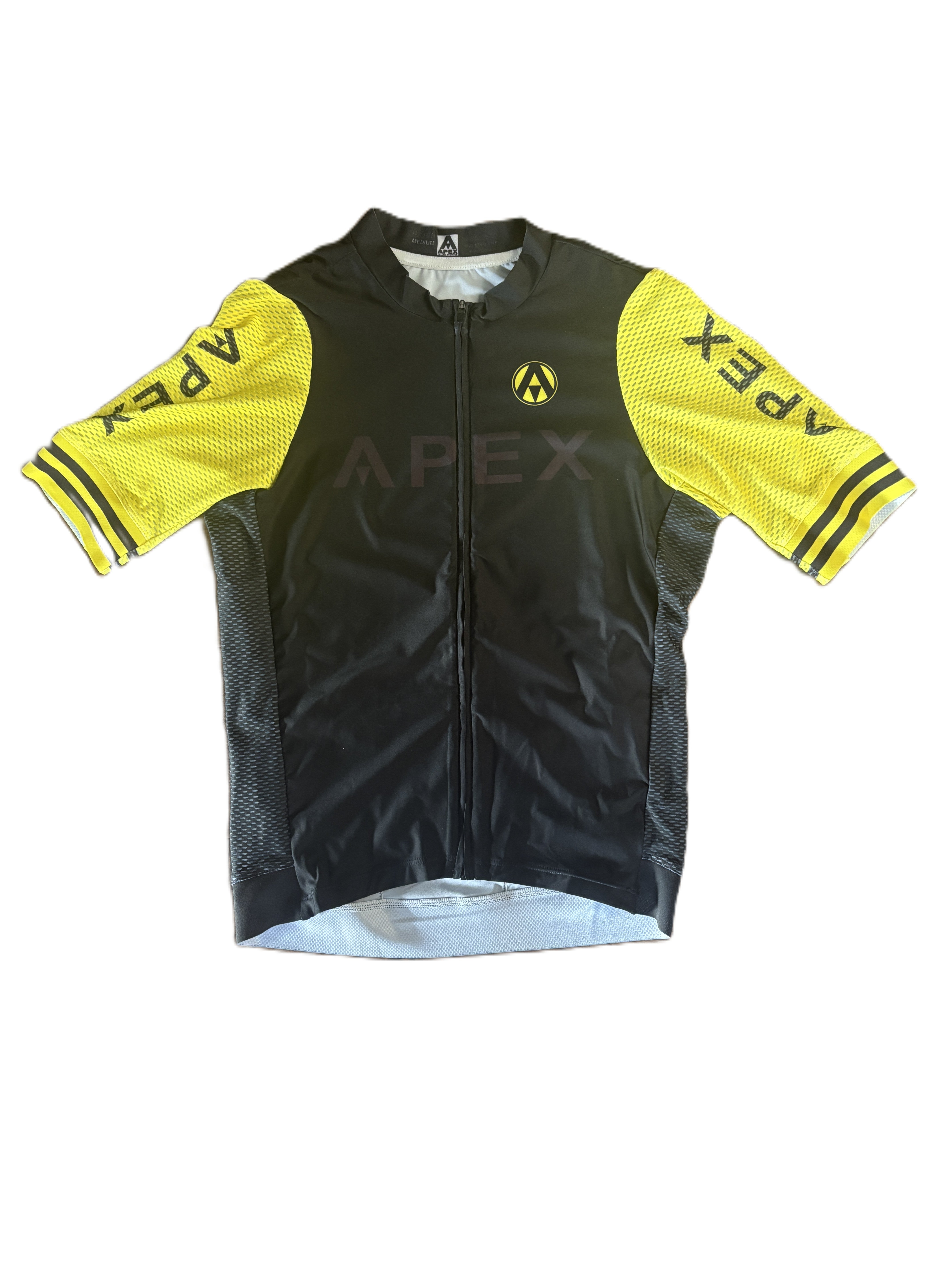 MEDIUM - PRO SHORT SLEEVE JERSEY - APEX BLK/YELLOW - NEW (XY)