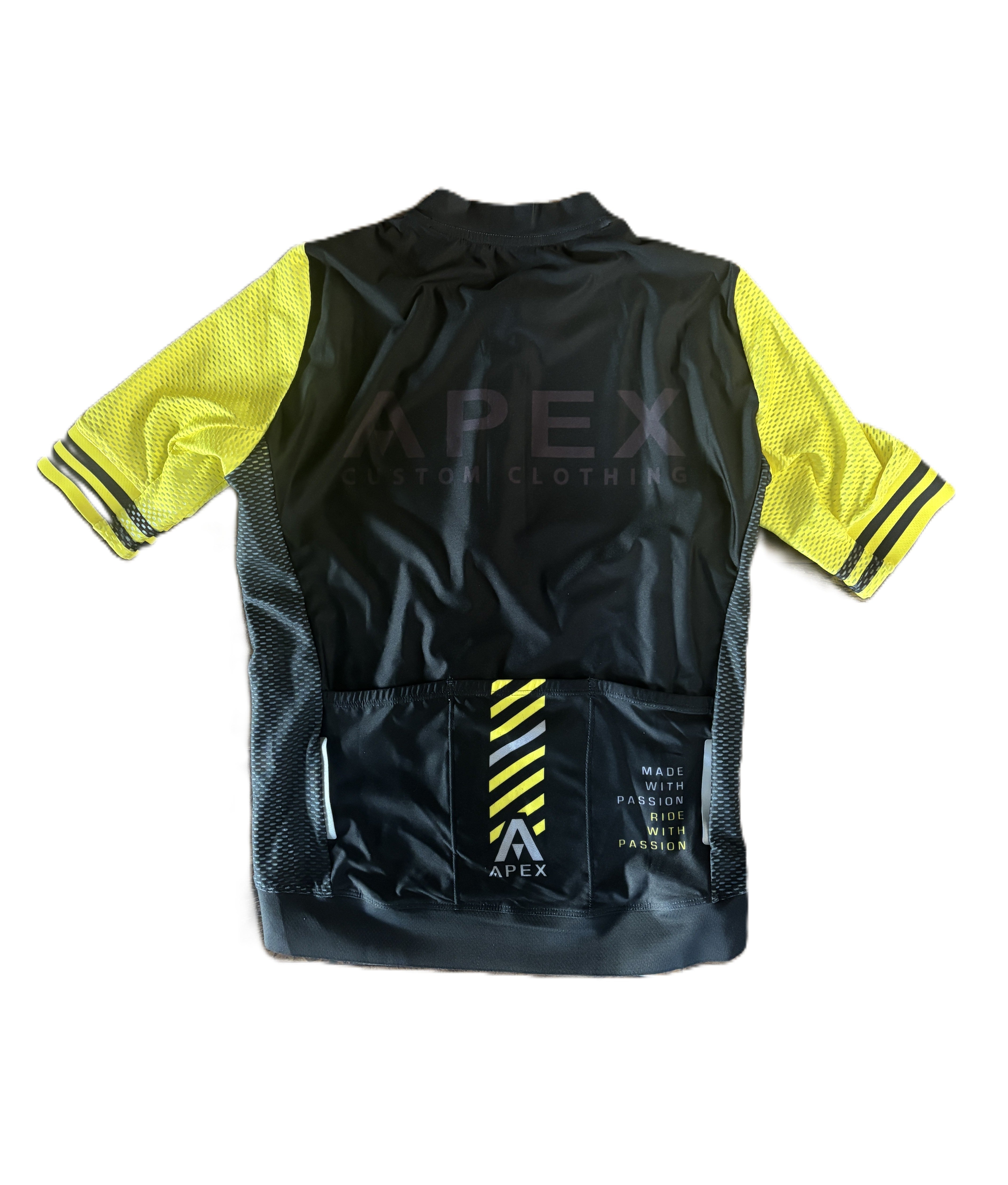 MEDIUM - PRO SHORT SLEEVE JERSEY - APEX BLK/YELLOW - NEW (XY)