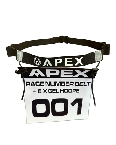 JOHNSONS COACHING PRO RACE NUMBER BELT WITH GEL HOLDER LOOPS