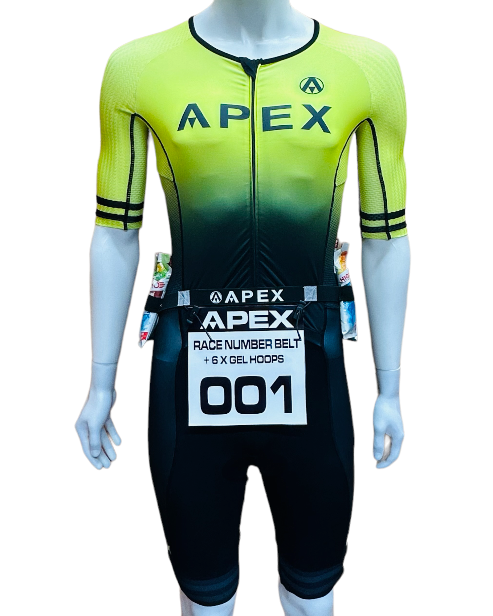 THE TRI COACH PRO RACE NUMBER BELT WITH GEL HOLDER LOOPS