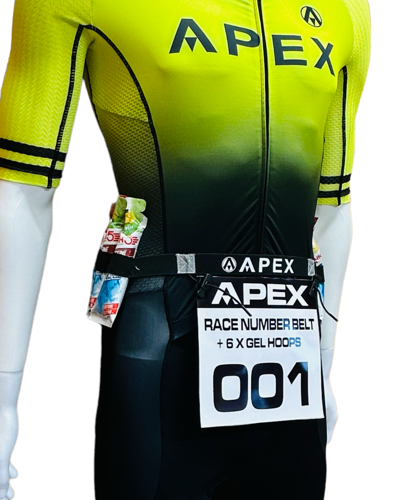 THE TRI COACH PRO RACE NUMBER BELT WITH GEL HOLDER LOOPS