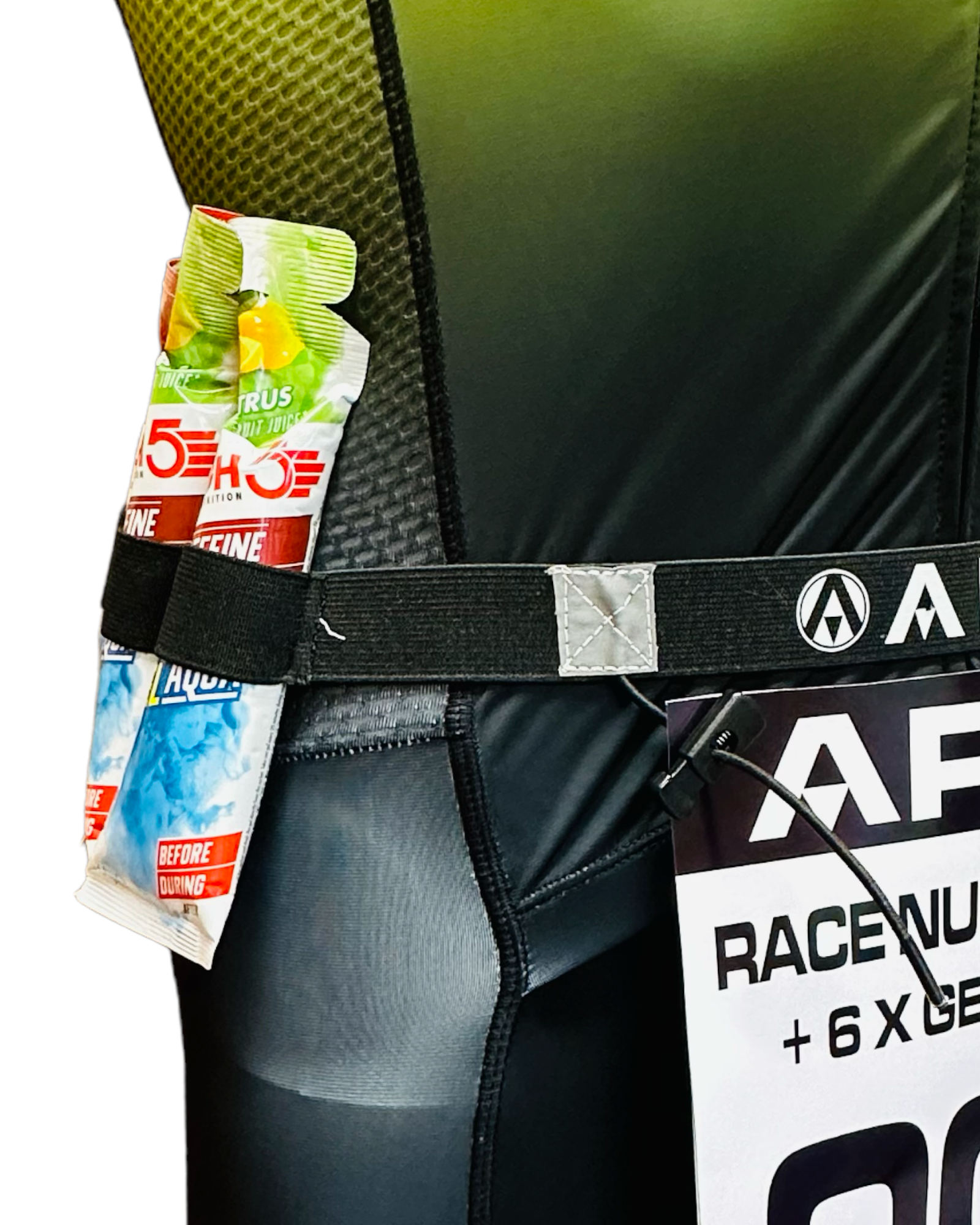 WIGAN WHEELERS PRO RACE NUMBER BELT WITH GEL HOLDER LOOPS
