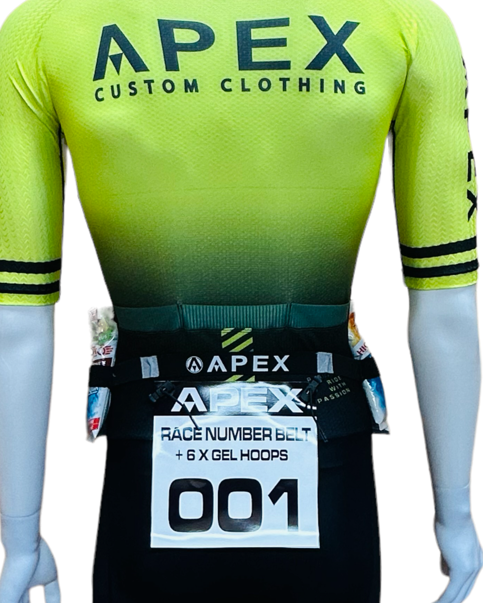 WIGAN WHEELERS PRO RACE NUMBER BELT WITH GEL HOLDER LOOPS