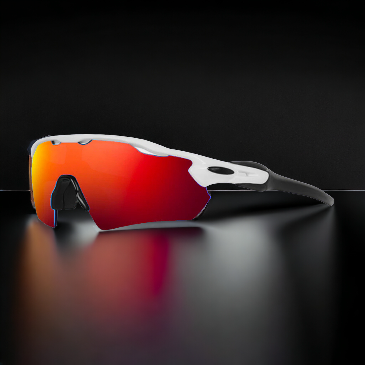 APEX ATTACK SUNGLASSES - WHITE / RED REVO LENS (QZ1001)