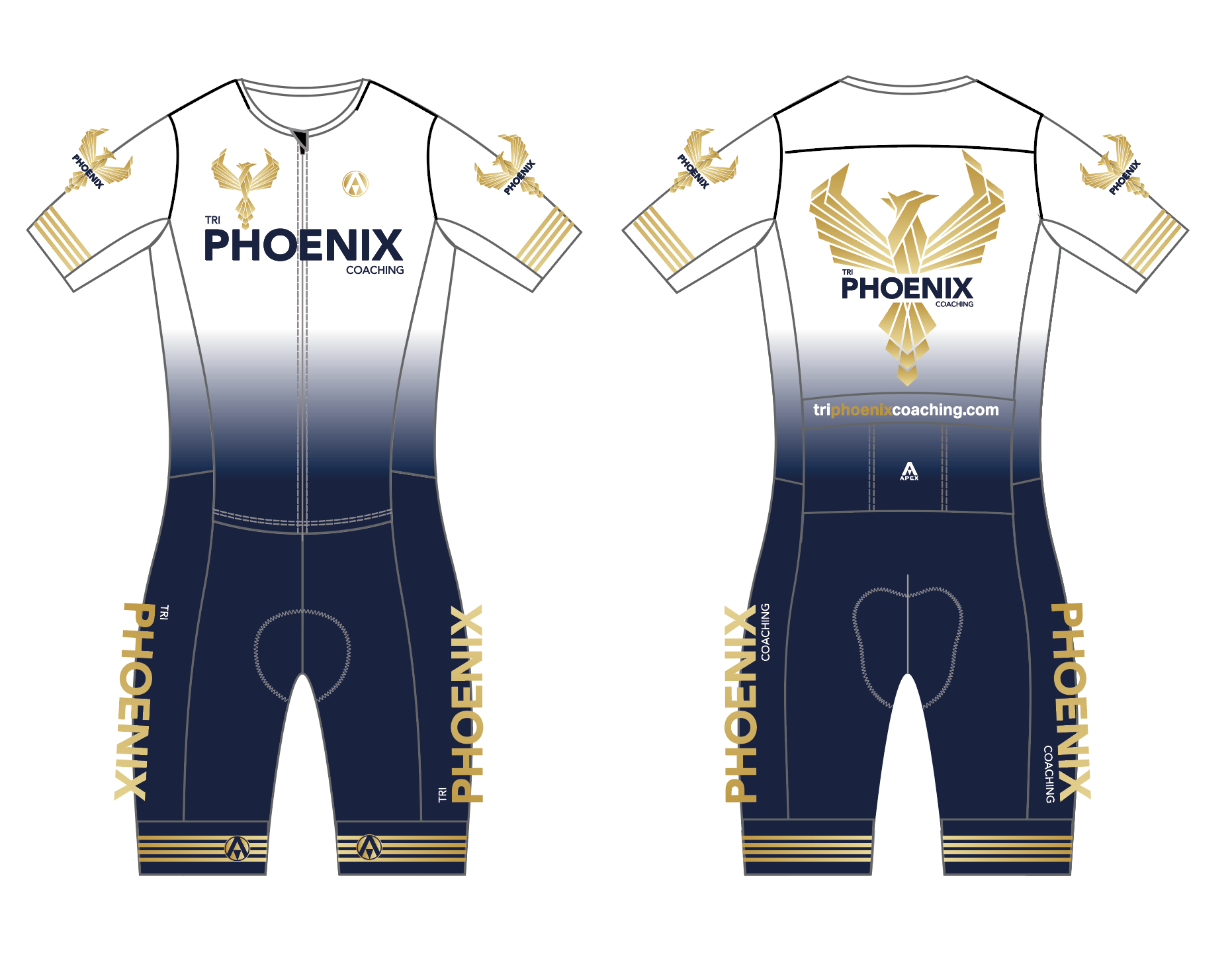 PHOENIX COACHING PRO ENDURANCE TRI SUIT - WHITE