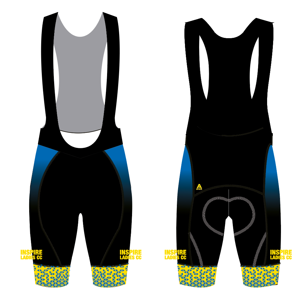 INSPIRE LADIES CC PRO BIB SHORTS - COLOUR DESIGN