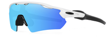 Load image into Gallery viewer, MOUNTAIN RASCALS APEX ATTACK SUNGLASSES - WHITE / BLUE REVO LENS