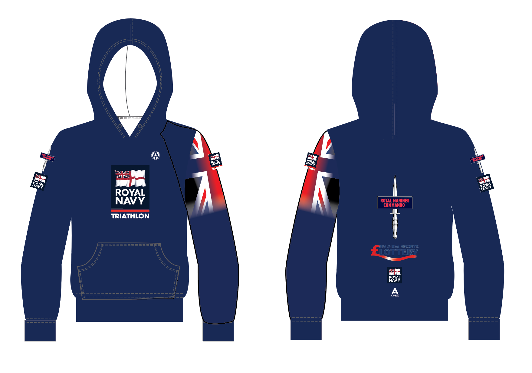 ROYAL NAVY TRI PRO FULL CUSTOM HOODIE