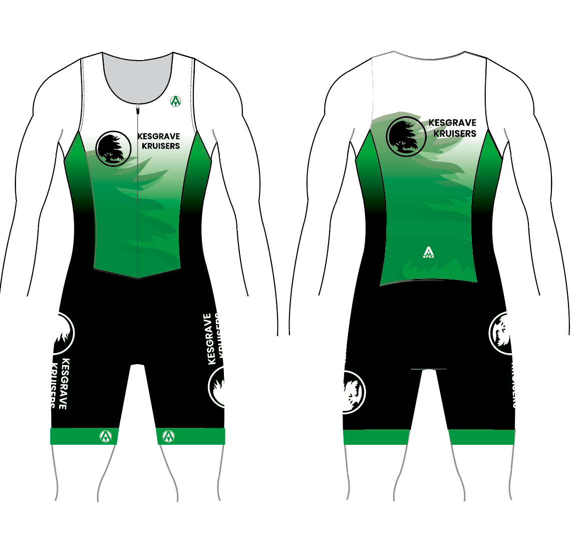 KESGRAVE KRUISERS TRI CLUB PRO TRI SUIT - WHITE