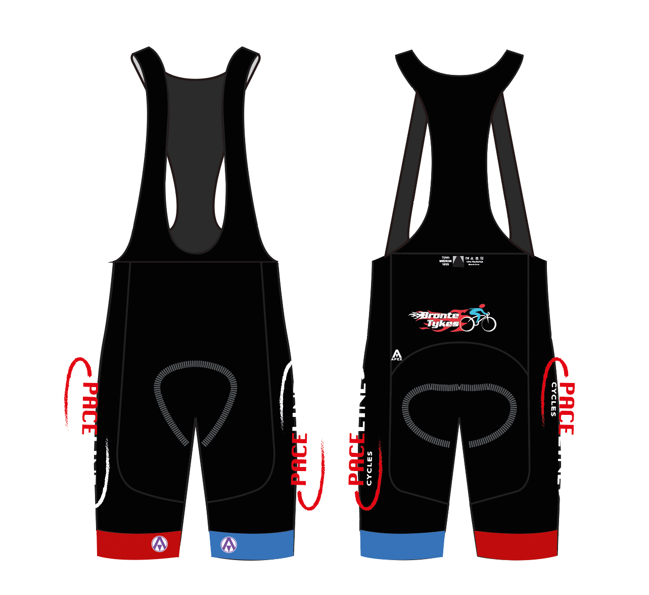 BRONTE TYKES TEAM BIB SHORTS - KIDS