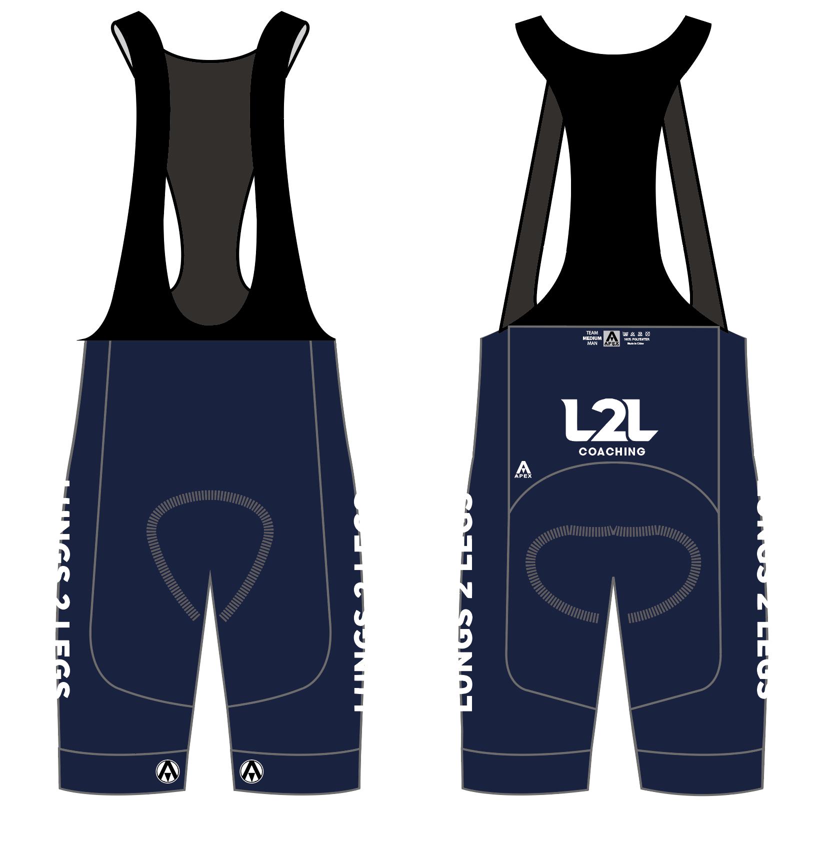LUNGS 2 LEGS ELITE BIB SHORTS