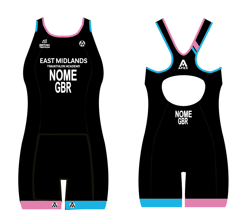 EAST MIDLANDS APEX WOMENS PRO OPEN BACK TRI SUIT with name