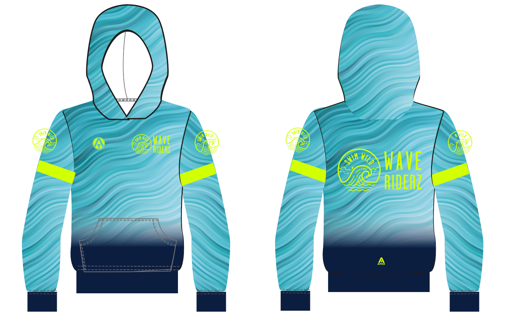 WAVE RIDERZ PRO FULL CUSTOM HOODIE