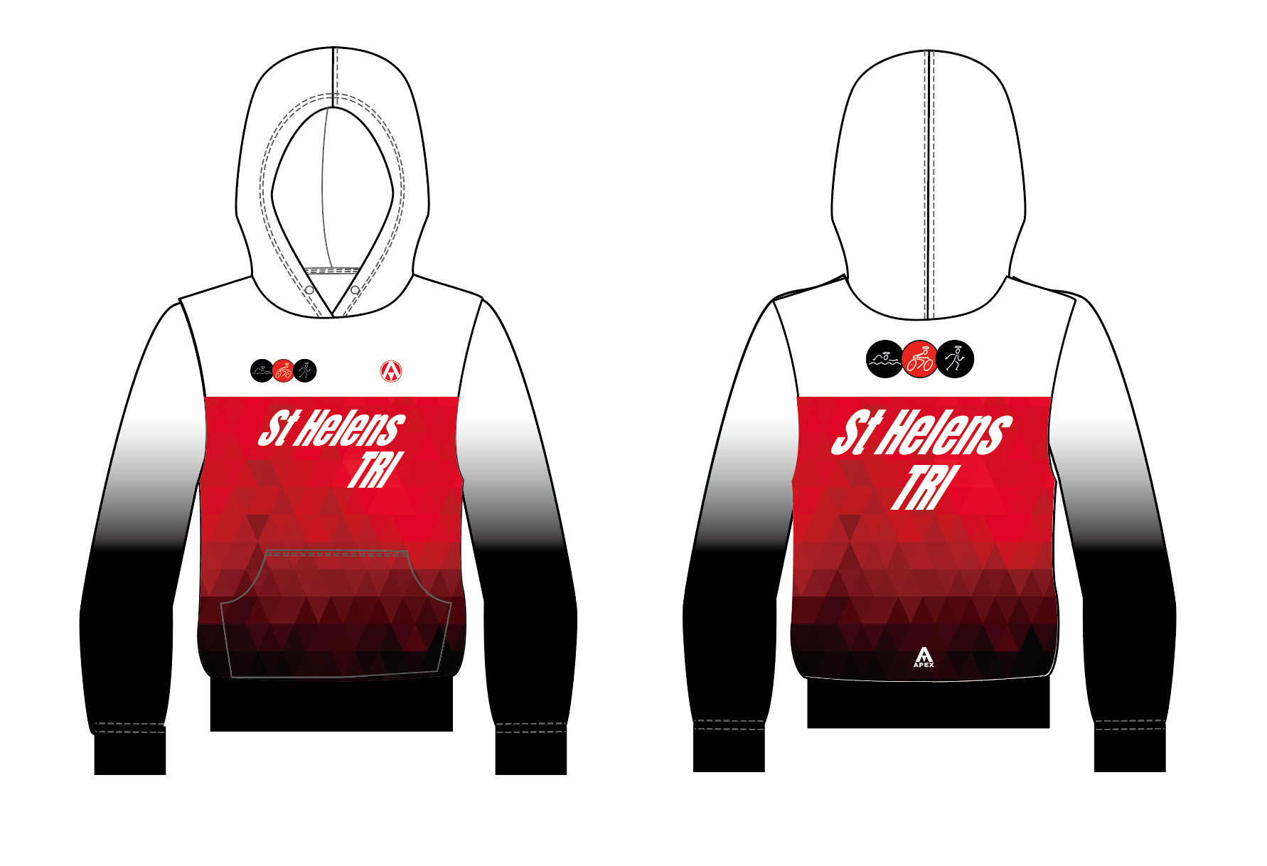 ST HELENS TRI PRO FULL CUSTOM HOODIE