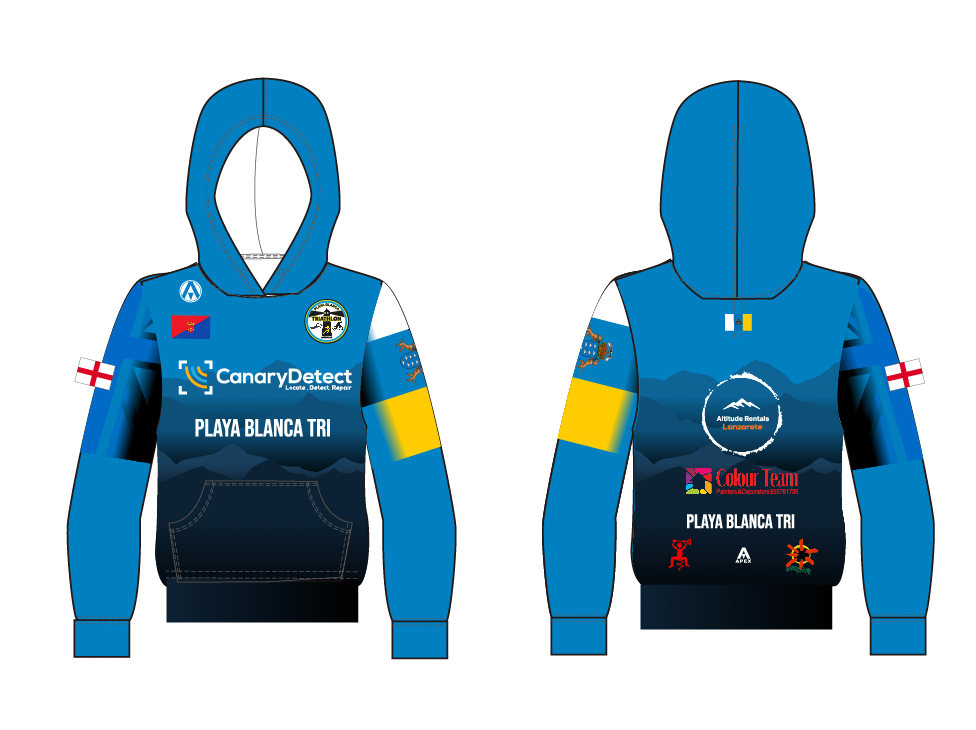 PLAYA BLANCA TRI PRO FULL CUSTOM HOODIE