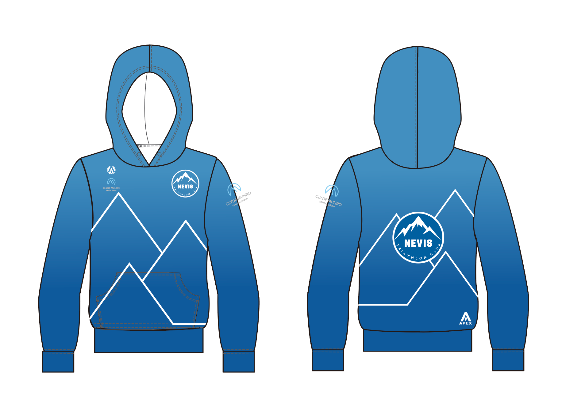 NEVIS TRI PRO FULL CUSTOM HOODIE