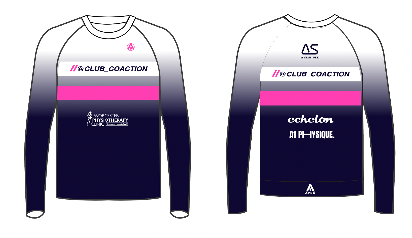 CLUB COACTION T SHIRT - LONG SLEEVE - WHITE
