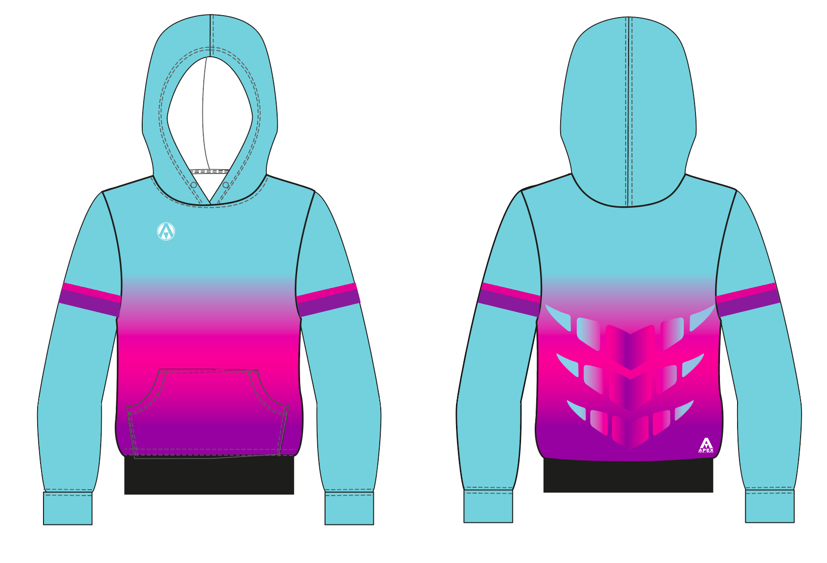 LYMM TRI PRO FULL CUSTOM HOODIE - no team name