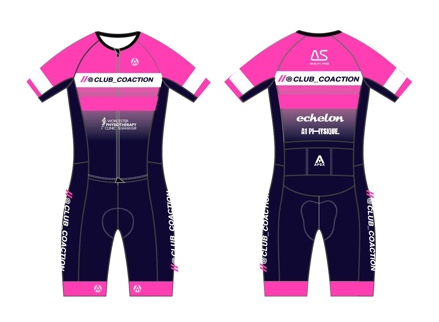CLUB COACTION PRO ENDURANCE RACE SPEED TRI SUIT - PINK