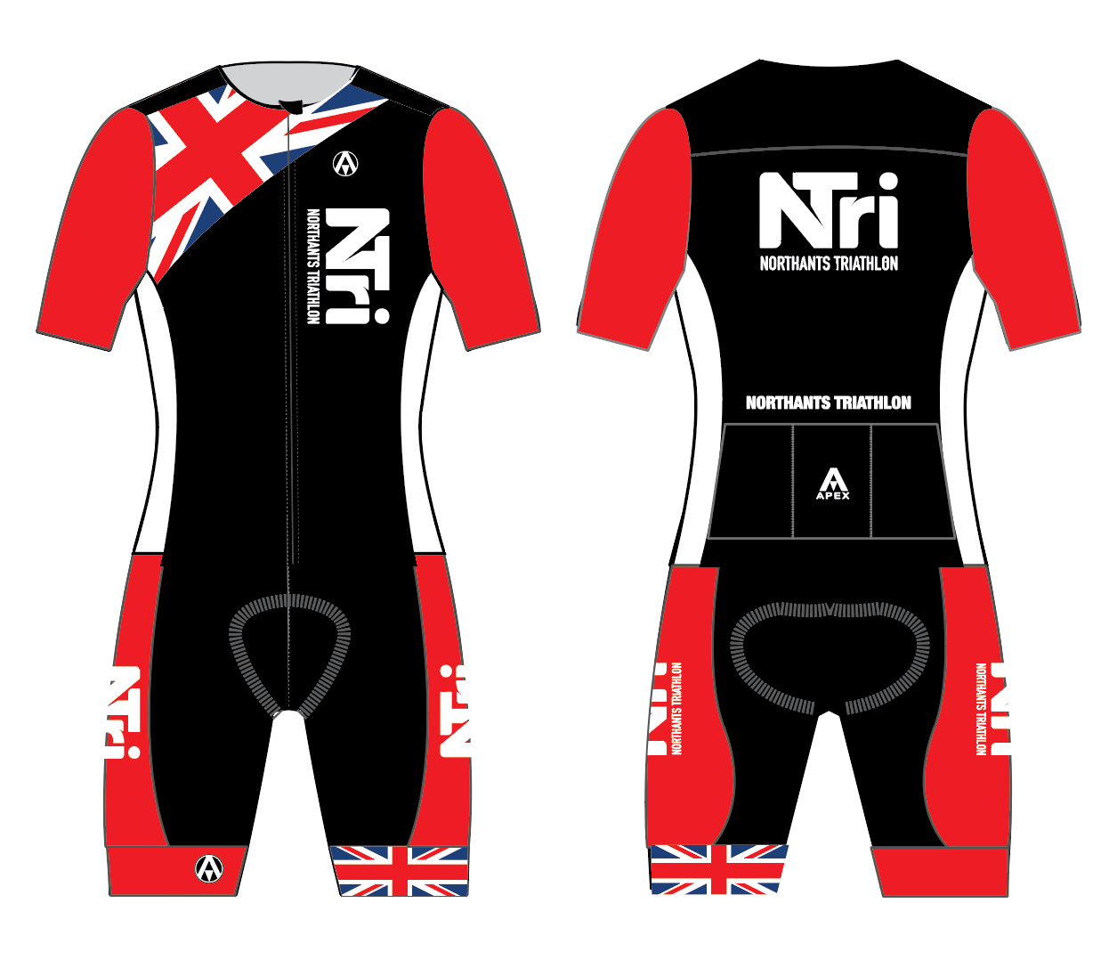 NORTHANTS TRI PRO ENDURANCE TRI SUIT - BLACK
