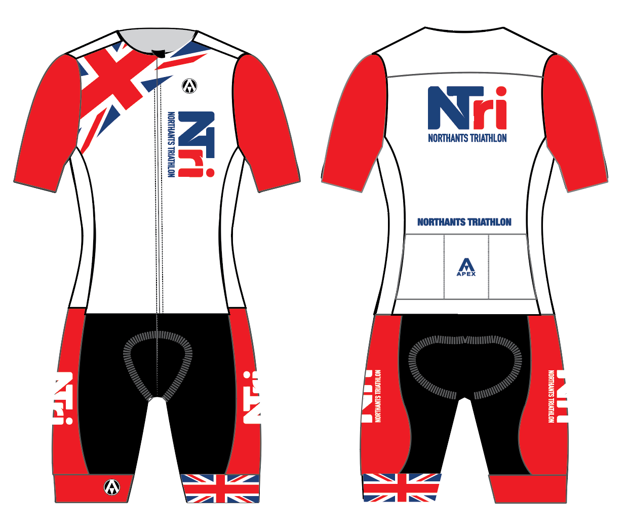 NORTHANTS TRI PRO ENDURANCE TRI SUIT - WHITE
