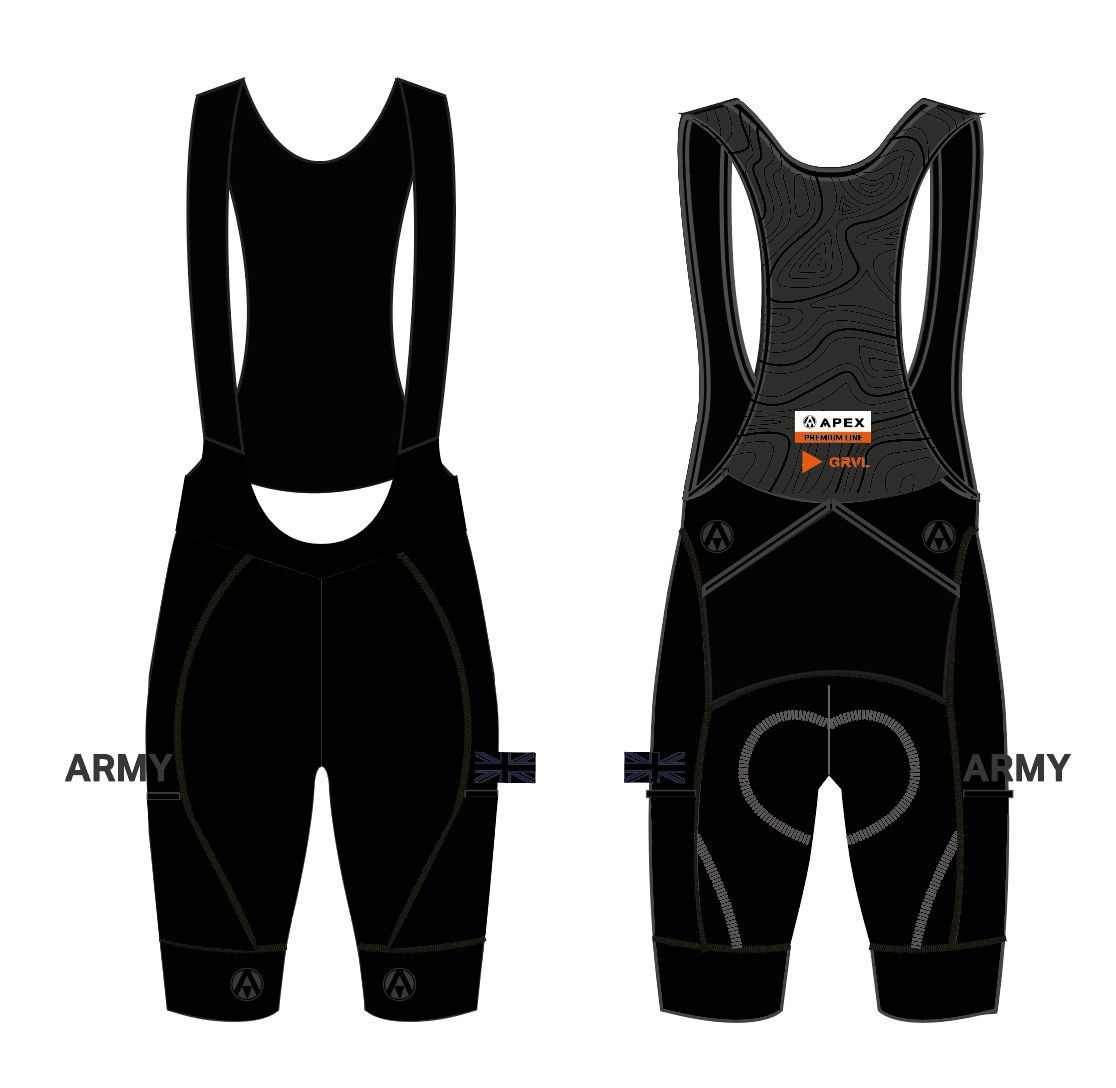 ARMY GRAVEL PRO BIB GRAVEL SHORTS - BLACK