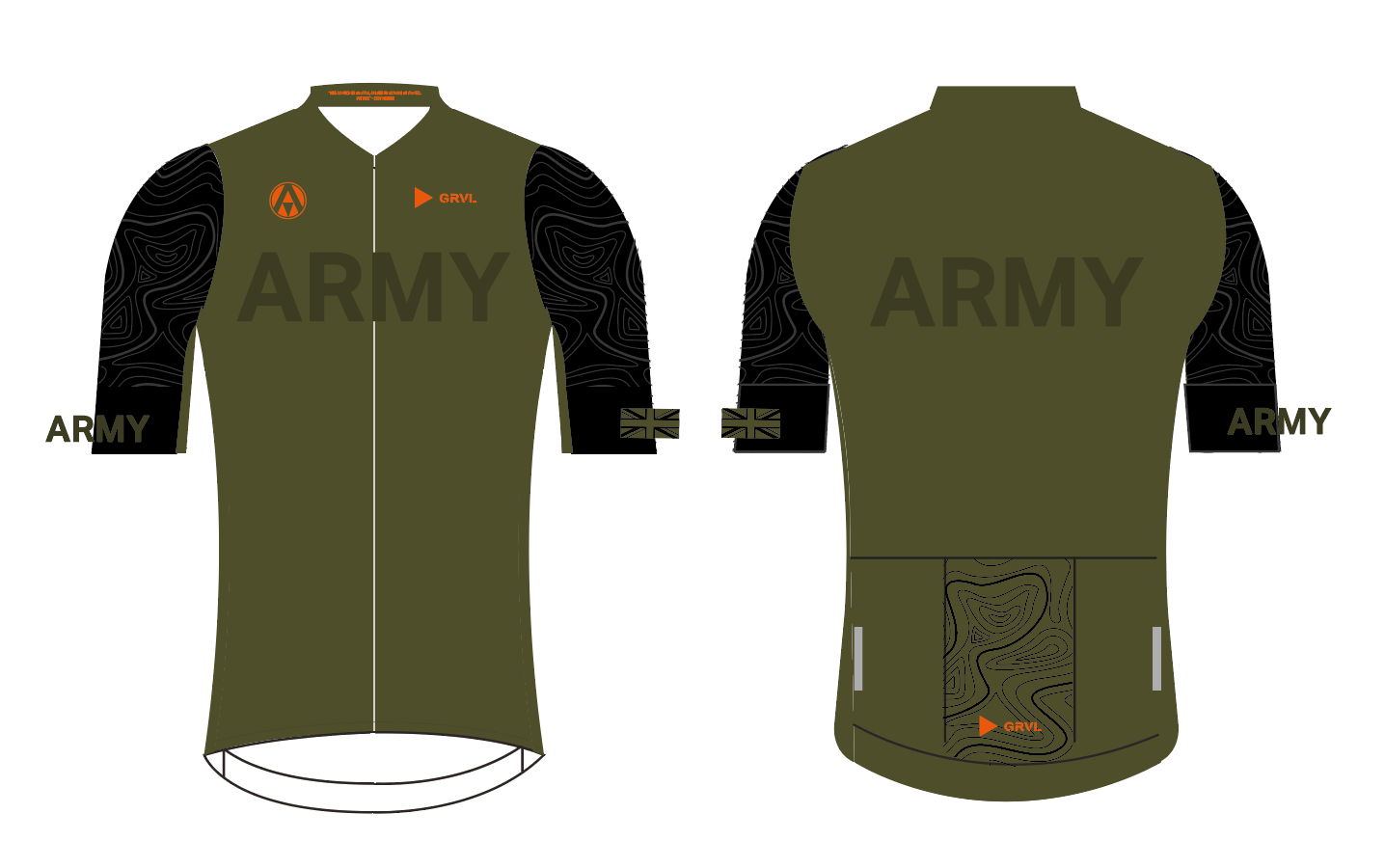 ARMY GRAVEL PRO SHORT SLEEVE JERSEY - GRAVEL DESIGN GREEN