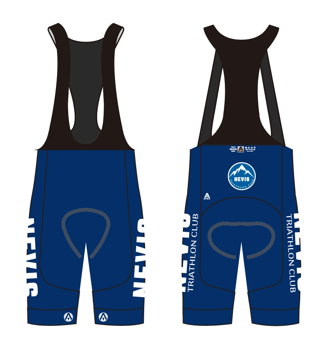 NEVIS TRI TEAM BIB SHORTS