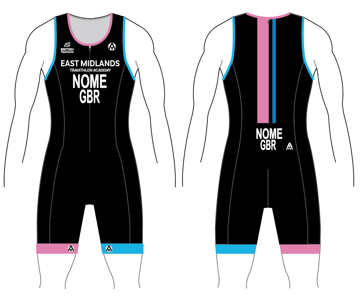 EAST MIDLANDS TRI SUIT with name
