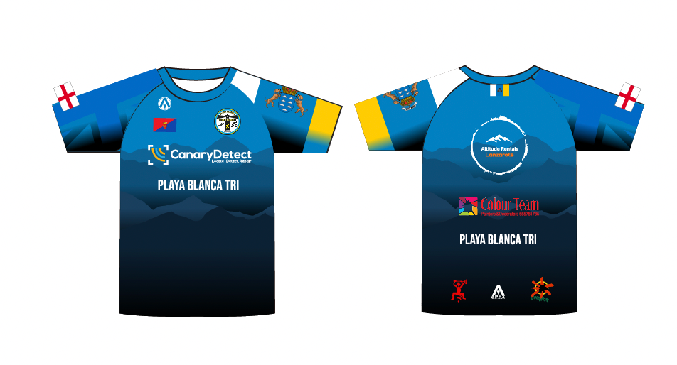 PLAYA BLANCA TRI FULL CUSTOM T SHIRT