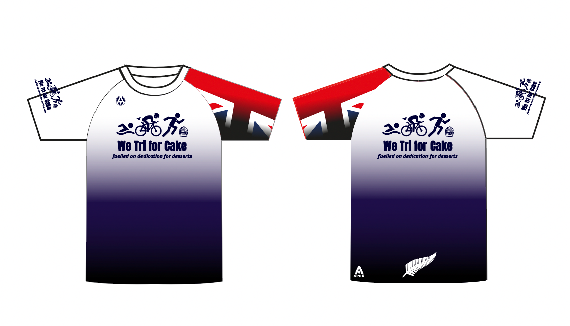 WE TRI FOR CAKE FULL CUSTOM T SHIRT