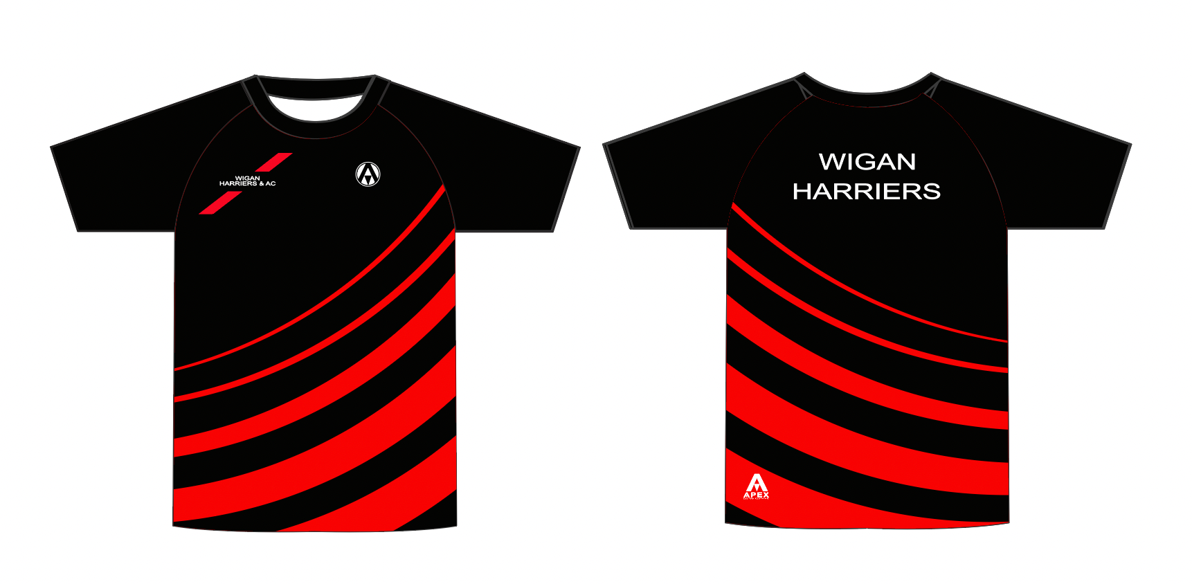 WIGAN HARRIERS TRI FULL CUSTOM T SHIRT