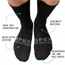Load image into Gallery viewer, CYCLOTEERS APEX PREMIUM CYCLING SOCKS (3 PACK) BLACK (QZ100)