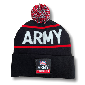ARMY WOVEN BOBBLE HAT - Custom patch