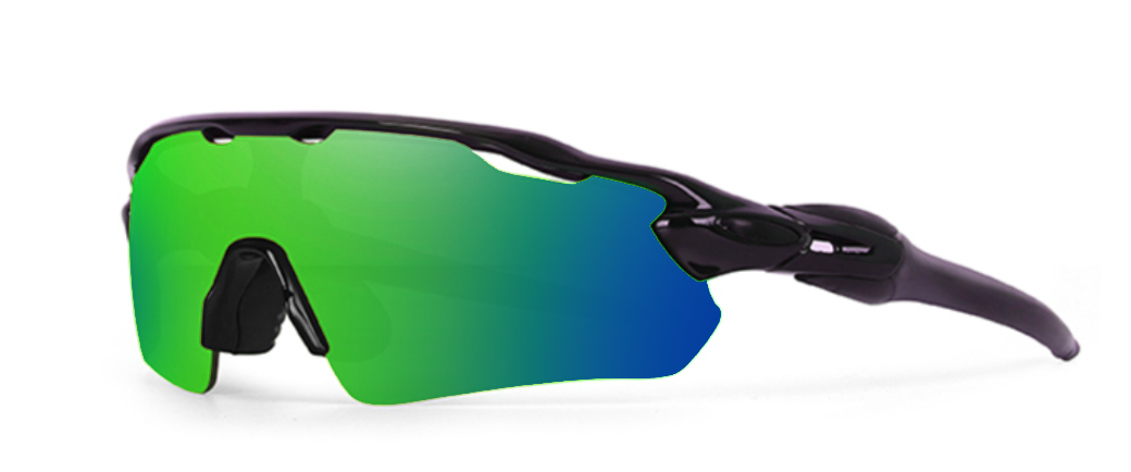 WELSH GUARDS APEX ATTACK SUNGLASSES - BLACK / GREEN REVO LENS