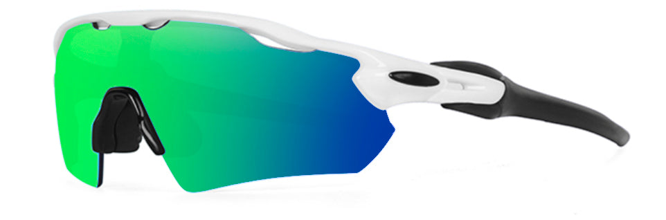 ROYAL SIGNALS CYCLING APEX ATTACK SUNGLASSES - WHITE / GREEN REVO LENS