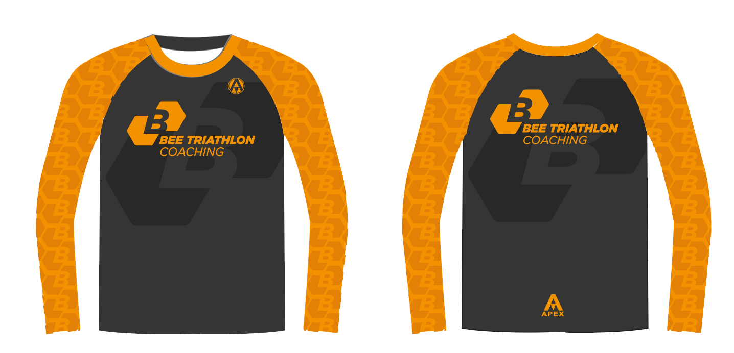 BEE TRI COACHING FULL CUSTOM T SHIRT LONG SLEEVE