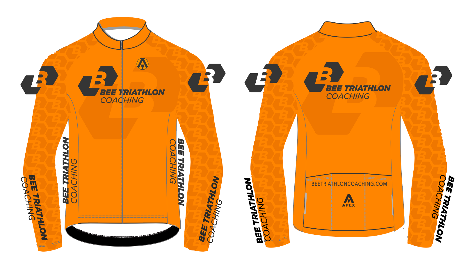 BEE TRI COACHING PRO MISTRAL JACKET - ORANGE DESIGN