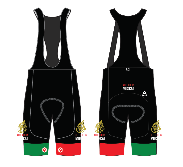 MUSCAT NITE RIDERS ELITE BIB SHORTS - BLACK