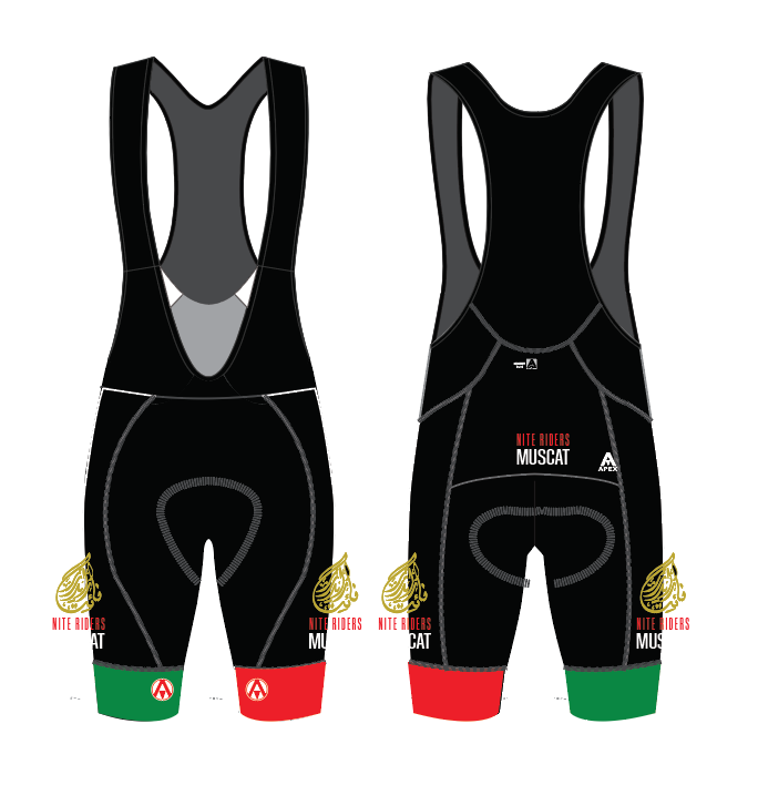 MUSCAT NITE RIDERS PRO BIB SHORTS - BLACK
