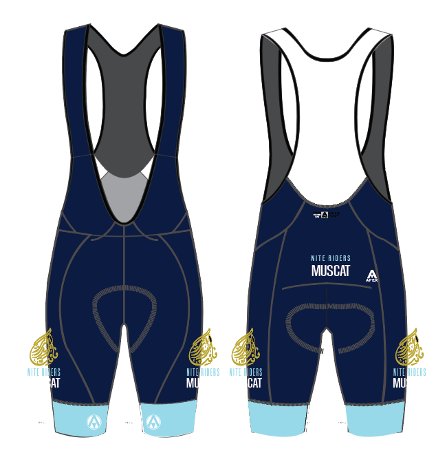 MUSCAT NITE RIDERS PRO BIB SHORTS - NAVY