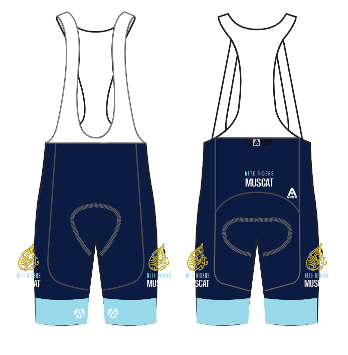 MUSCAT NITE RIDERS ELITE BIB SHORTS - NAVY