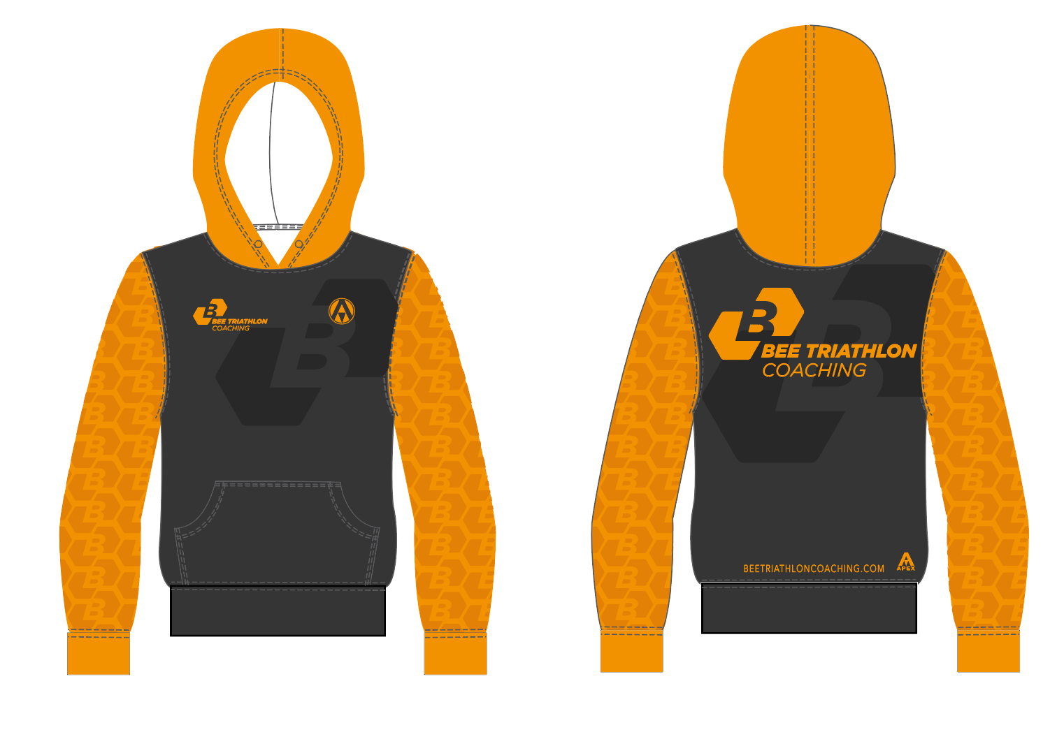BEE TRI COACHING  PRO FULL CUSTOM HOODIE