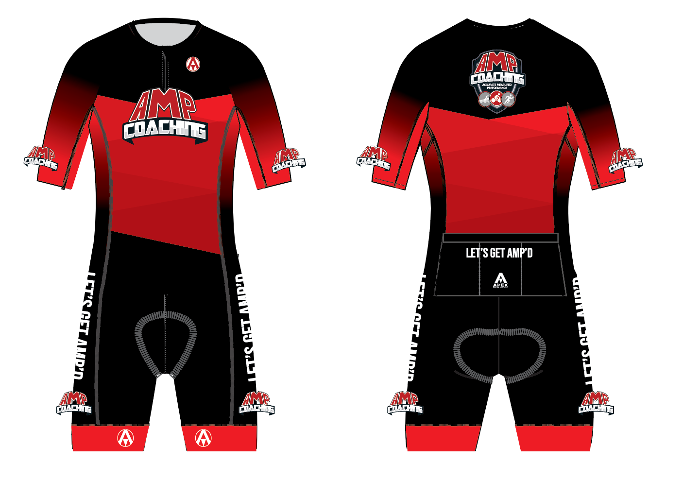 AMP COACHING PRO ENDURANCE RACE SPEED TRI SUIT - BLACK
