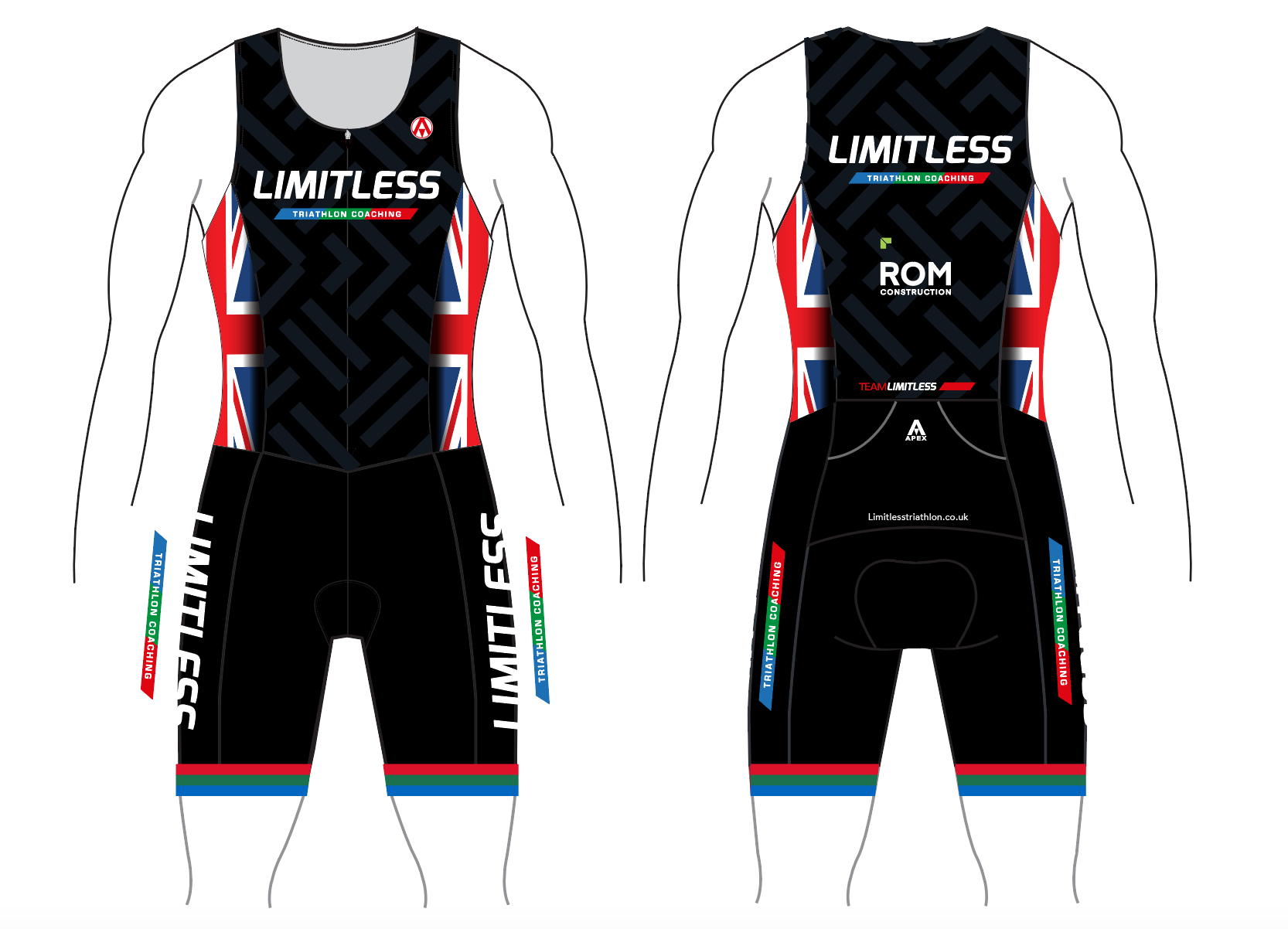 LIMITLESS TRI TEAM TRI SUIT - FRONT ZIP