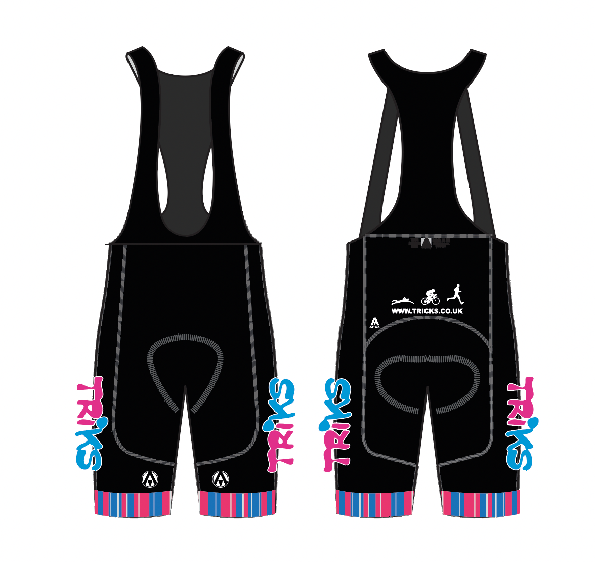 TRIKS TEAM BIB SHORTS - inc kids